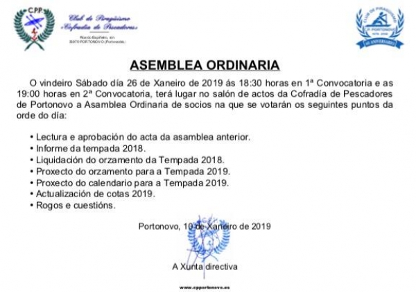 ASAMBLEA ORDINARIA DE SOCIOS